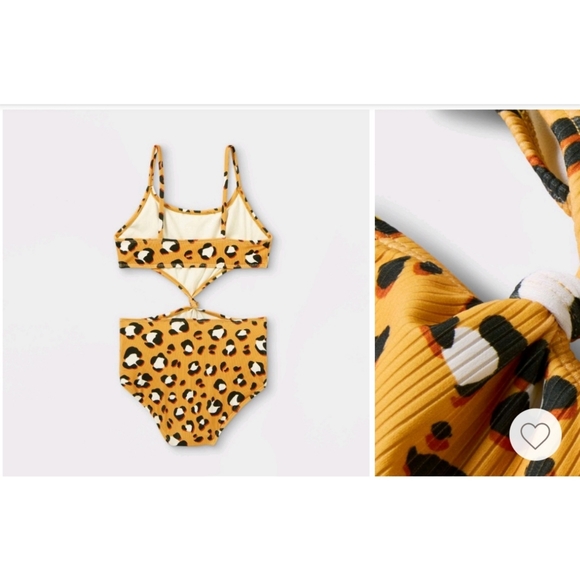 Cute Girl's Leppard Print Swimsuit - Picture 2 of 3